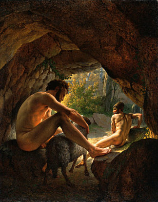 逃离波利菲摩斯洞穴的尤利西斯 Ulysses Fleeing The Cave Of Polyphemus (1812)，克里斯托弗·威廉·埃克斯贝尔