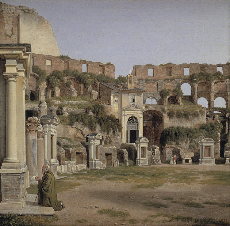 罗马斗兽场内部的景色 View of the Interior of the Colosseum (1816),克里斯托弗·威廉·埃克斯贝尔