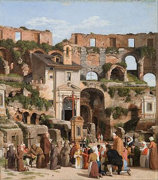 罗马斗兽场内部的景色 View of the interior of the Colosseum (1815 – 1816)，克里斯托弗·威廉·埃克斯贝尔