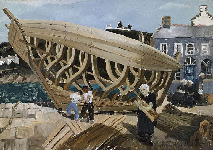 造船，特雷布尔 Building the Boat, Tréboul (1930)，克里斯托弗·伍德