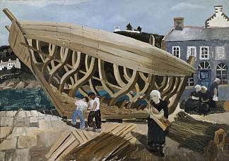 造船，特雷布尔 Building the Boat, Tréboul (1930)，克里斯托弗·伍德