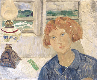 康沃尔窗户里的女孩和灯 Girl and Lamp in a Cornish Window (1928)，克里斯托弗·伍德