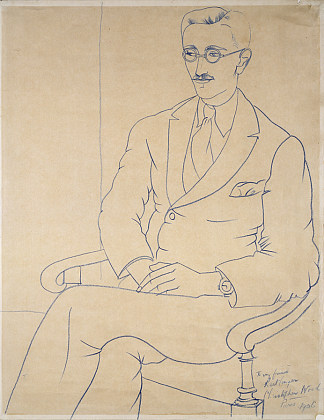 杰拉尔德·赖特林格的肖像 Portrait of Gerald Reitlinger (1926)，克里斯托弗·伍德