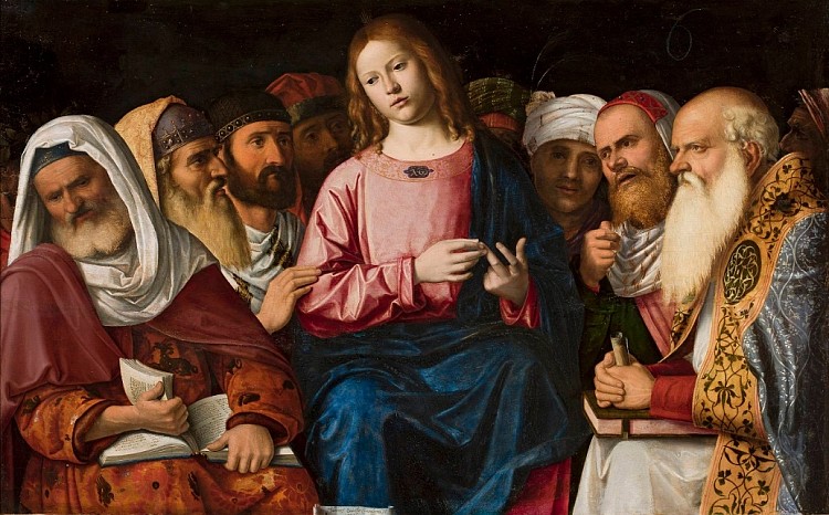 医生中的基督 Christ among the doctors (1504)，西玛·达·科内利亚诺