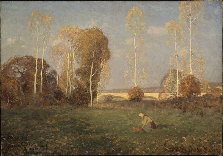 秋天，拱门桥 Autumn, Pont-de-l'Arche (1905)，克拉伦斯·加格诺