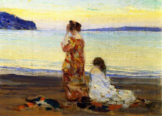 海滩风光，圣保罗湾 Beach Scene, Baie-Saint-Paul (1909)，克拉伦斯·加格诺