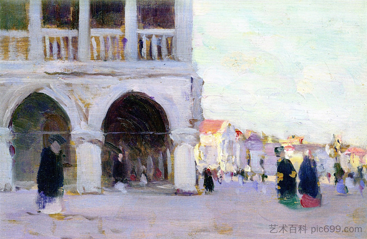 总督府一角 Corner of the Doge's Palace (1905)，克拉伦斯·加格诺