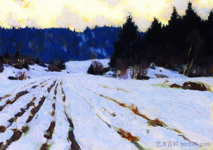 雪地上的沟壑 Furrows on the Snow (1924),克拉伦斯·加格诺
