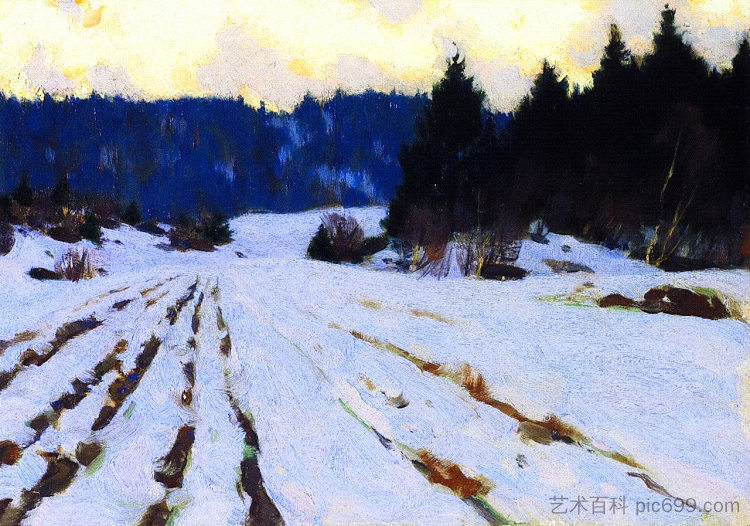 雪地上的沟壑 Furrows on the Snow (1924)，克拉伦斯·加格诺