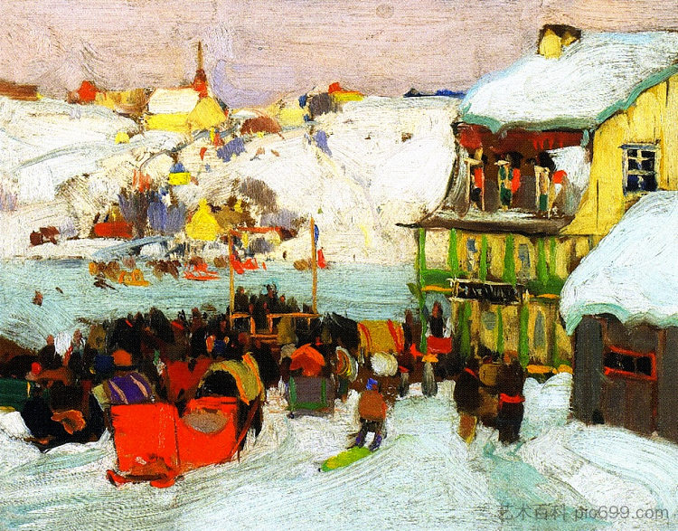 冬季赛马 Horse Races in Winter (1924)，克拉伦斯·加格诺