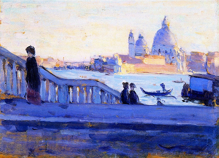 威尼斯帕格利亚桥的致敬 La Salute from the Ponte della Paglia, Venice (1905)，克拉伦斯·加格诺