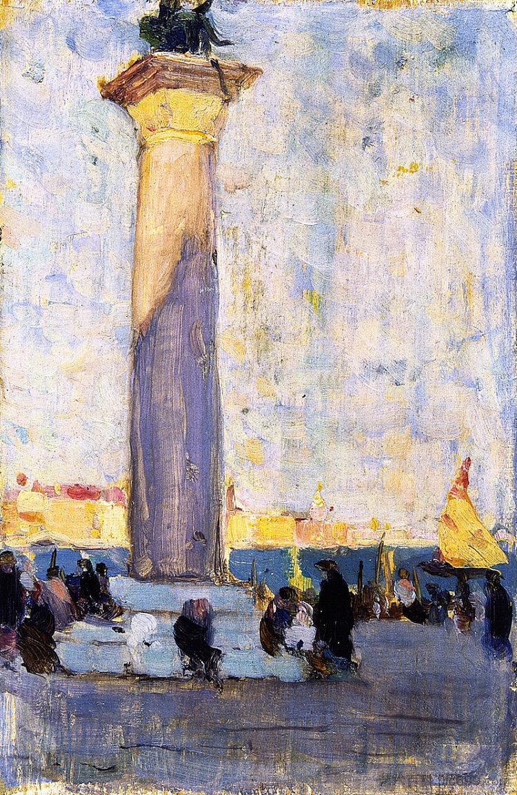 最后的光芒，广场，威尼斯 Last Rays, la Piazzetta, Venice (1905)，克拉伦斯·加格诺