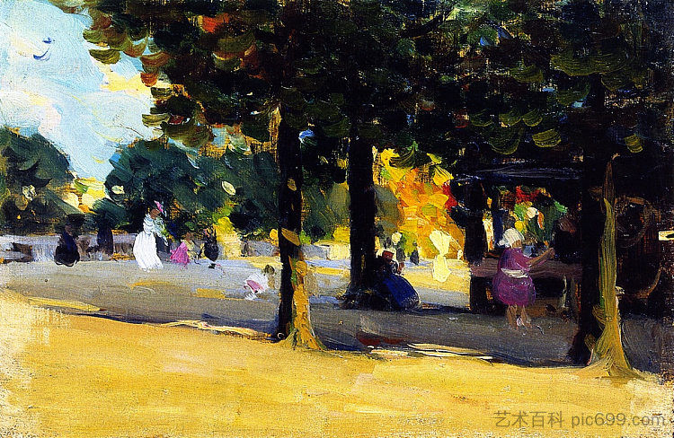 卢森堡花园。巴黎 Luxembourg Gardens. Paris (1919)，克拉伦斯·加格诺