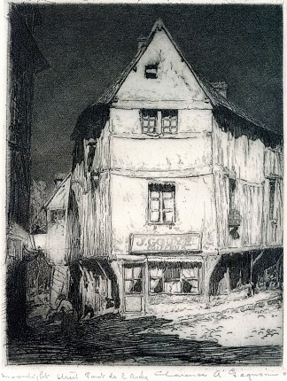 月光街，凯旋门桥 Moonlight Street, Pont-de-l’Arche (1908)，克拉伦斯·加格诺