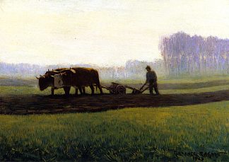 牛耕作 Oxen Ploughing (1903)，克拉伦斯·加格诺