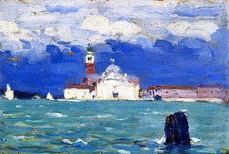 圣乔治， 灰色日， 威尼斯 San Giorgio, Grey Day, Venice (1911)，克拉伦斯·加格诺