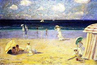 迪纳尔的夏日微风 Summer Breeze at Dinard (1907)，克拉伦斯·加格诺