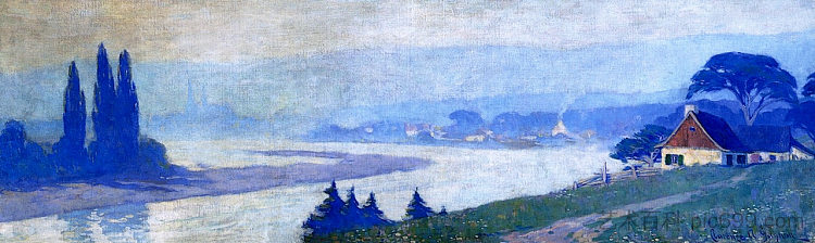 夏日风光，拜圣保罗 Summer Scene, Baie-Saint-Paul (1912)，克拉伦斯·加格诺