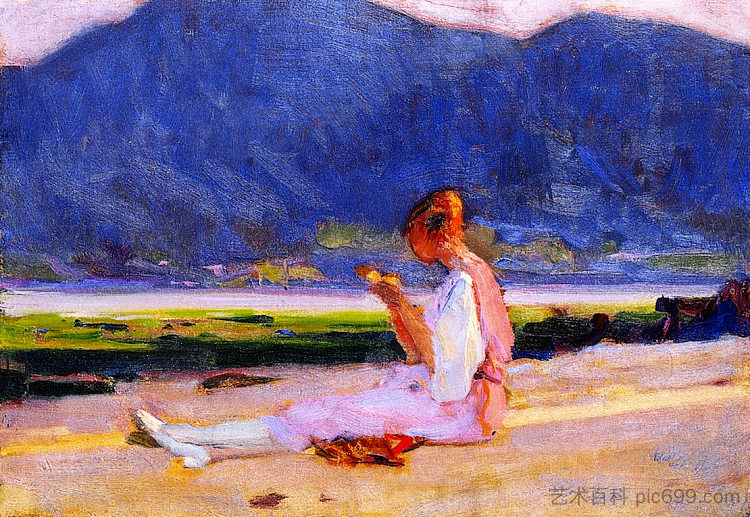 画家的年轻妻子，拜圣保罗 The Painter's Young Wife, Baie-Saint-Paul (1919)，克拉伦斯·加格诺