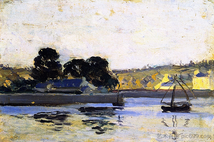 拉希塞的兰斯河 The River Rance at La Hisse (1907)，克拉伦斯·加格诺