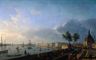 波尔多港的第二视图 Deuxième vue du port de Bordeaux (1759; Bordeaux,France                     )，克洛德·约瑟夫·韦尔内