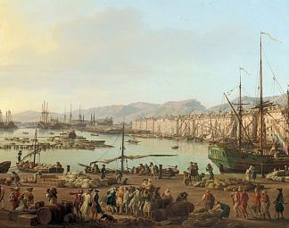 土伦的第一眼 Première vue de Toulon (1755)，克洛德·约瑟夫·韦尔内