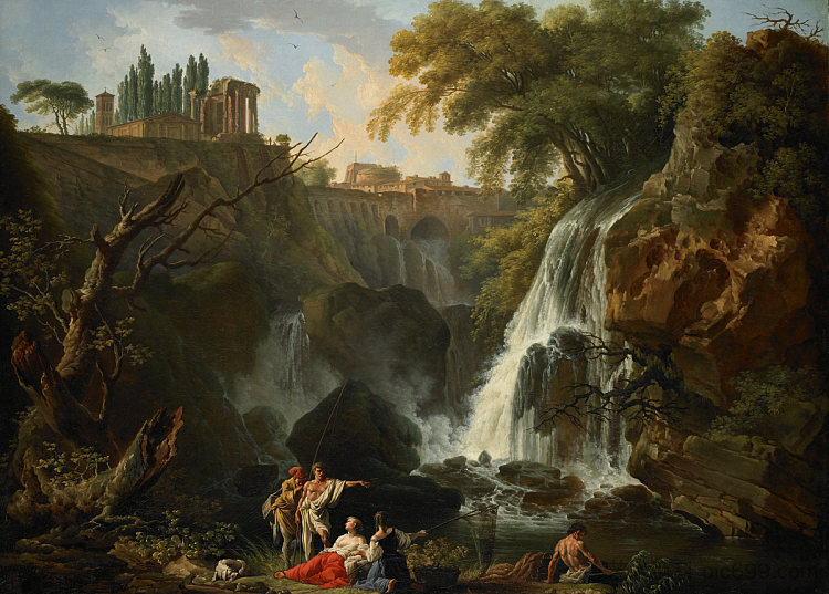 蒂沃利的瀑布 The Cascade at Tivoli (1750)，克洛德·约瑟夫·韦尔内