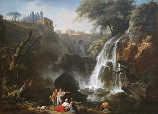 蒂沃利瀑布 The Cascades of Tivoli (c.1760)，克洛德·约瑟夫·韦尔内