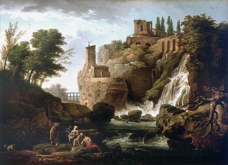 蒂沃利风景（1748年），约瑟夫·韦尔内特 Tivoli Landscapes (1748) by Joseph Vernet (1748)，克洛德·约瑟夫·韦尔内