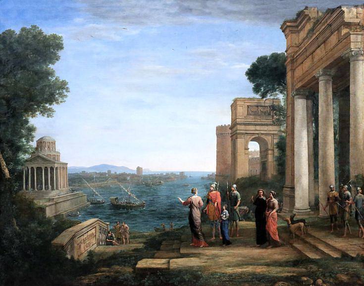 迦太基的埃涅阿斯和狄多 Aeneas and Dido in Carthage (1675)，克劳德·洛兰