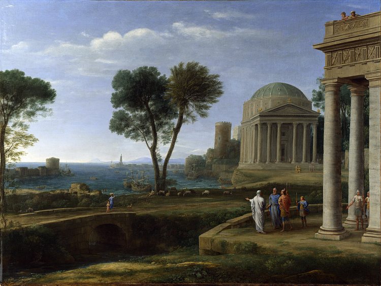 提洛岛埃涅阿斯的风景 Landscape with Aeneas at Delos (1672)，克劳德·洛兰