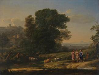 戴安娜与塞法洛斯和普罗克里斯重聚的风景 Landscape with Cephalus and Procris Reunited by Diana (1645)，克劳德·洛兰