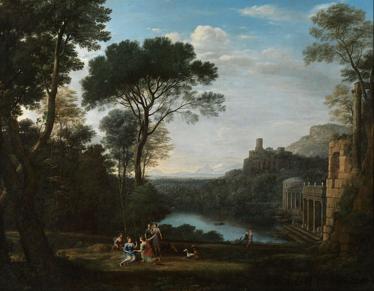 与仙女埃格里亚的风景 Landscape with the Nymph Egeria (c.1669)，克劳德·洛兰