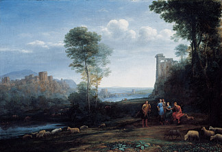田园景观 Pastoral Landscape (1677)，克劳德·洛兰