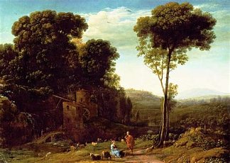 田园景观与磨坊 Pastoral Landscape with a Mill (1634)，克劳德·洛兰