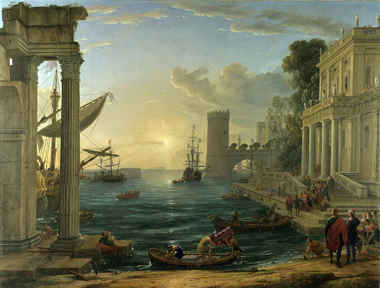 示巴女王登船 The Embarkation of the Queen of Sheba (1648),克劳德·洛兰