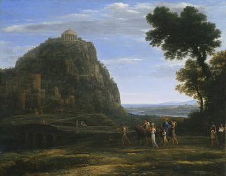 德尔福与游行的景色 View of Delphi with a Procession，克劳德·洛兰