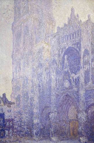 鲁昂大教堂;清晨-白色的和谐 Rouen Cathedral; Morning – White harmony (1894)，克劳德·莫奈