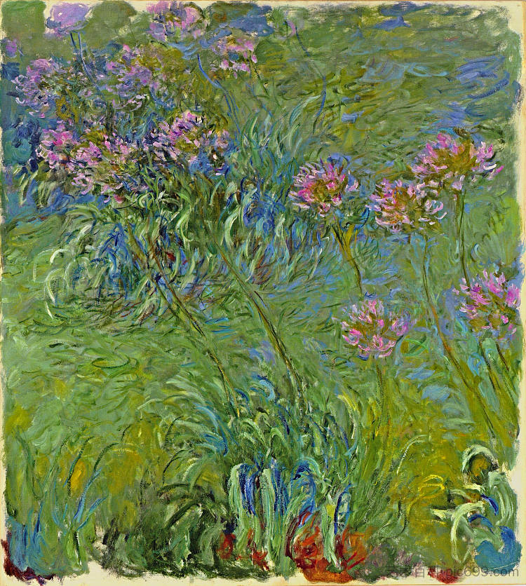 金针菇花 Agapanthus Flowers (1914 - 1917)，克劳德·莫奈