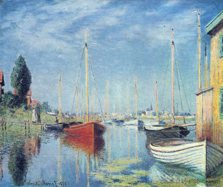 阿让特伊游艇 Yachts At Argenteuil (1875)，克劳德·莫奈