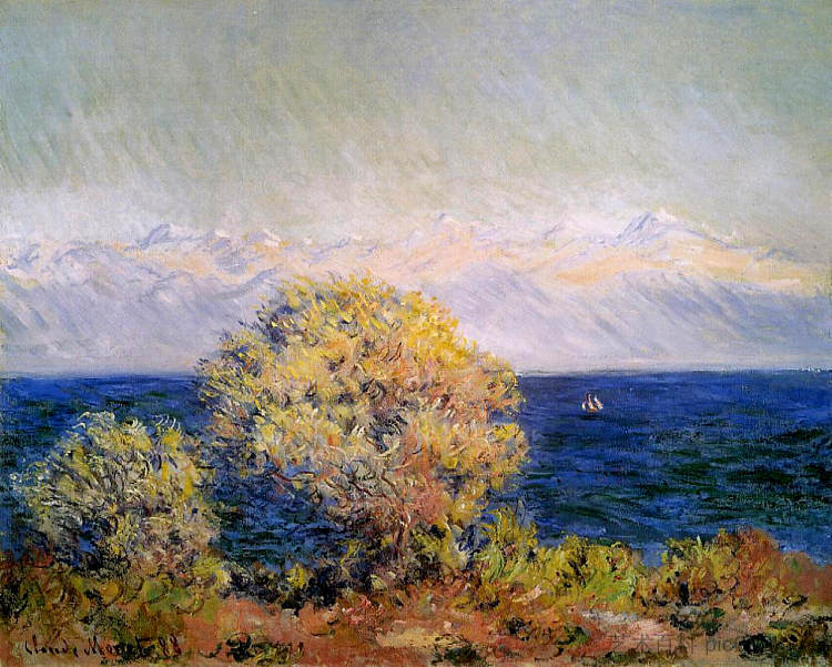 At Cap d'Antibes, Mistral Wind At Cap d'Antibes, Mistral Wind (1888),克劳德·莫奈