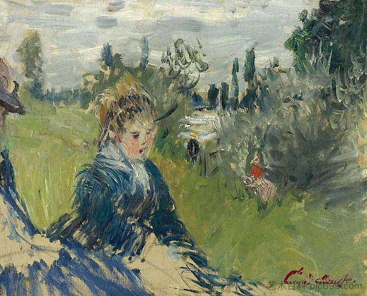 在草地上,韦特伊 At the Meadow, Vetheuil (1888; Vétheuil,France ),克劳德·莫奈