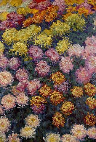 菊花床 Bed of Chrysanthemums (1897)，克劳德·莫奈