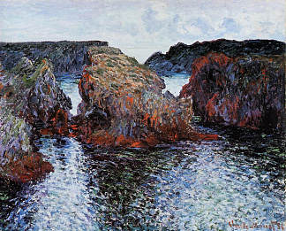 Belle-Ile, Port-Goulphar的岩石 Belle-Ile, Rocks at Port-Goulphar (1886)，克劳德·莫奈