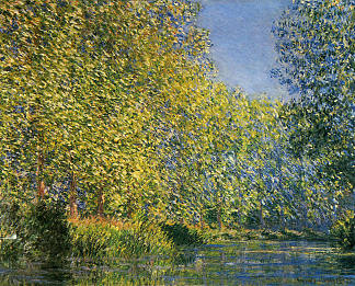 埃普特河的弯道 Bend in the River Epte (1888)，克劳德·莫奈