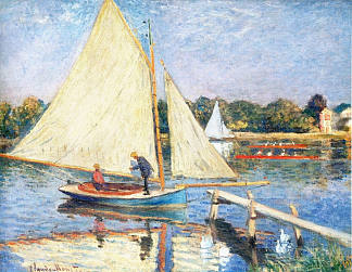 阿让特伊的划船者 Boaters at Argenteuil (1874)，克劳德·莫奈