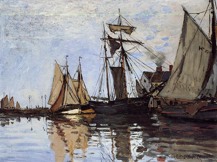 翁弗勒尔港的船只 Boats in the Port of Honfleur (1866),克劳德·莫奈