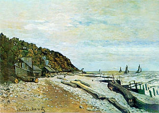 翁弗勒尔附近的造船厂 Boatyard near Honfleur (1864)，克劳德·莫奈