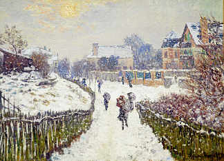 冬季的阿让特伊圣但尼大道 Boulevard Saint-Denis, Argenteuil, in Winter (1875)，克劳德·莫奈