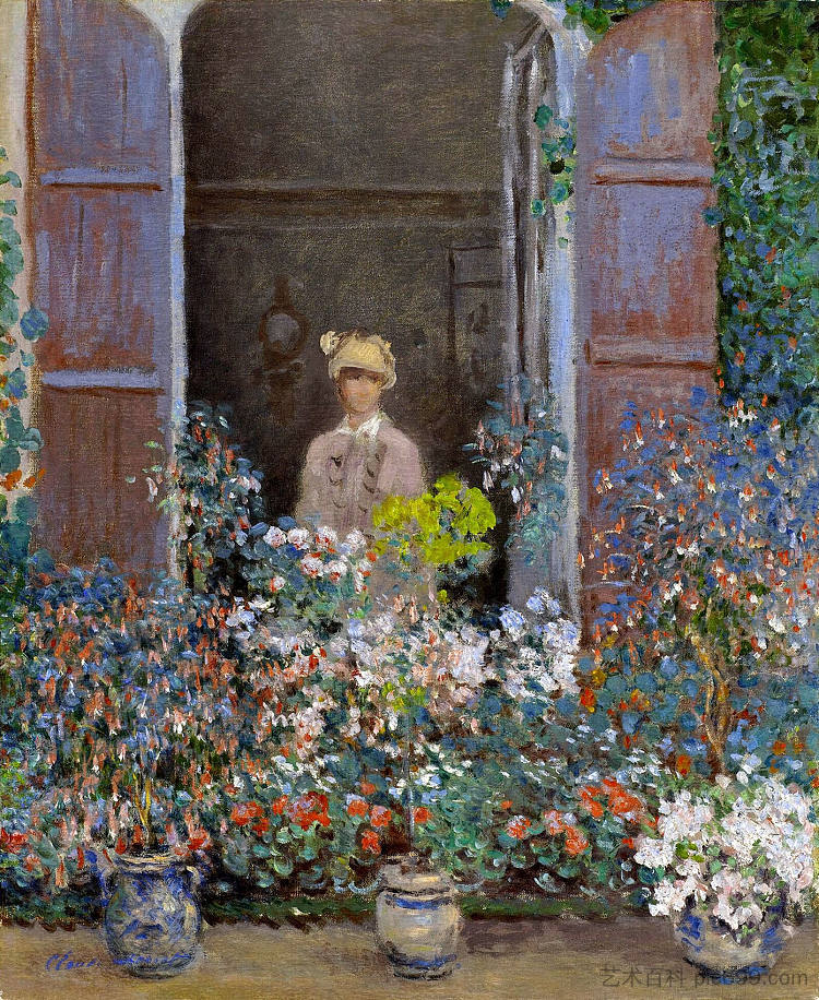 卡米尔·莫奈在窗前，阿根廷 Camille Monet at the Window, Argentuile (1873)，克劳德·莫奈